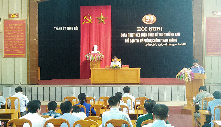 Các cơ quan, đơn vị của TP. Đồng Hới tăng cường phòng, chống tham nhũng trong lĩnh vực đất đai, tài nguyên khoáng sản, cho tiêu ngân sách...