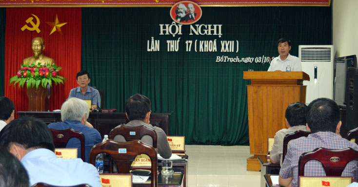  Hội nghị BCH Đảng bộ huyện Bố Trạch lần thứ 17, nhiệm kỳ 2015-2020.
