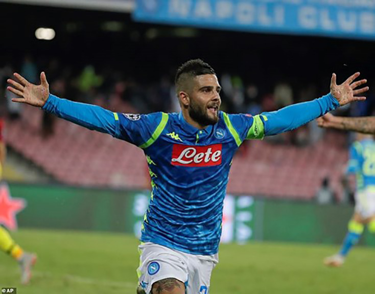 Lorenzo Insigne giúp Napoli giành chiến thắng trước Liverpool. (Ảnh: AP)