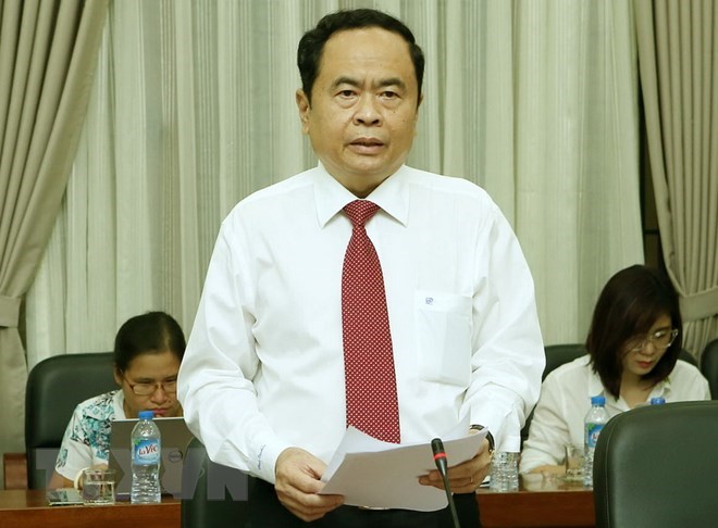 Chủ tịch Ủy ban Trung ương Mặt trận Tổ quốc Việt Nam Trần Thanh Mẫn. (Ảnh: Nguyễn Dân/TTXVN)