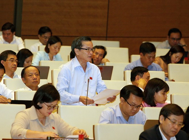 Đại biểu Quốc hội tỉnh Đắk Nông Võ Đình Tín phát biểu. (Ảnh: Nguyễn Dân/TTXVN)