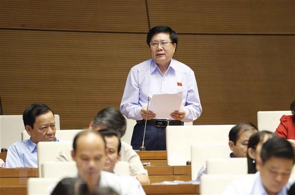 Đại biểu Quốc hội tỉnh Phú Thọ Cao Đình Thưởng phát biểu ý kiến. (Ảnh: Doãn Tấn/TTXVN)