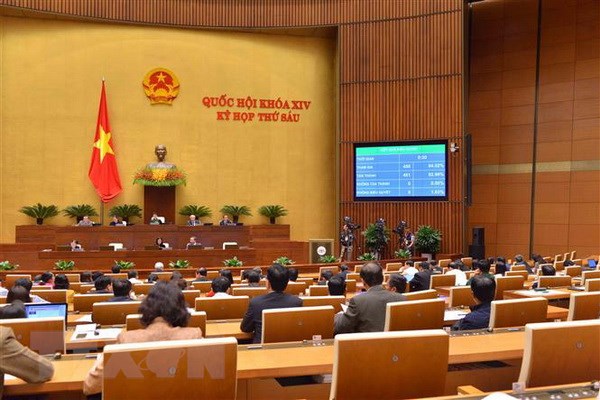 Quốc hội thông qua toàn văn toàn văn Luật Đặc xá (sửa đổi). (Ảnh: Phương Hoa/TTXVN)