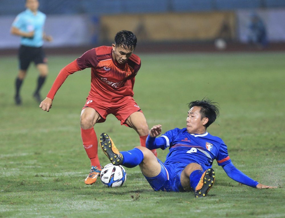 U23 Việt Nam áp đảo trước U23 Đài Bắc Trung Hoa. (Ảnh: VFF)