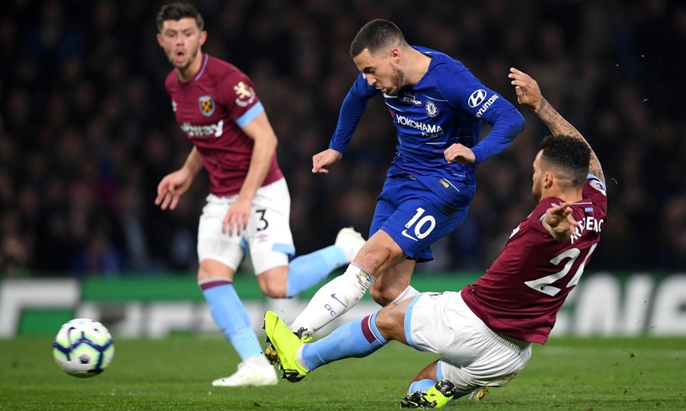  Hazard ghi bàn sau màn solo qua 4 cầu thủ West Ham.