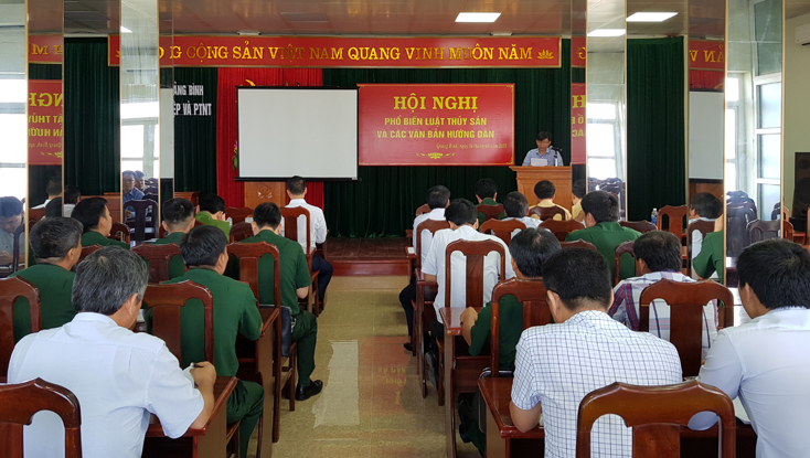 Quang cảnh hội nghị phổ biến Luật Thủy sản năm 2017.