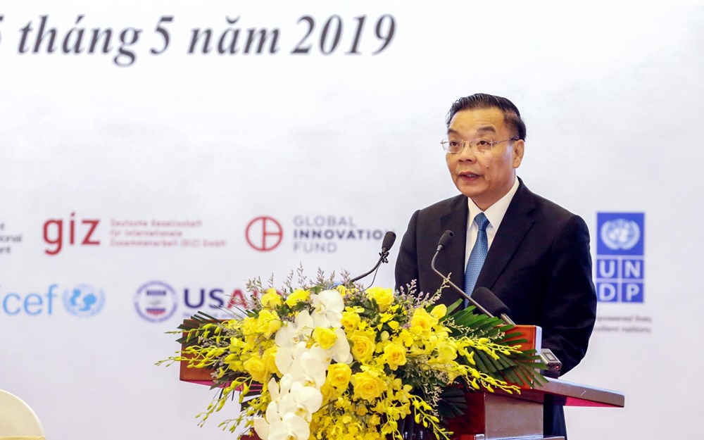  Bộ trưởng Bộ Khoa học và Công nghệ Chu Ngọc Anh phát biểu tại Hội nghị. (Ảnh: Minh Sơn/Vietnam+)