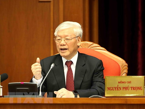Toan van phat bieu be mac Hoi nghi Trung uong 10 cua Tong Bi thu hinh anh 2Tổng Bí thư, Chủ tịch nước Nguyễn Phú Trọng phát biểu bế mạc hội nghị. (Ảnh: Phương Hoa/TTXVN)