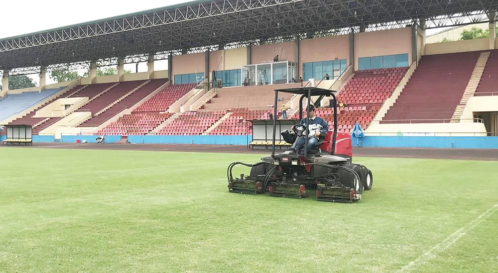  Công tác chuẩn bị cho trận đấu đang được tiến hành. (Nguồn: VFF)