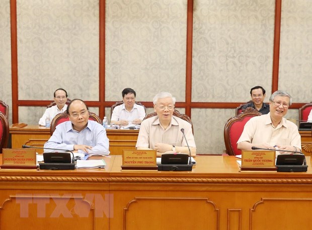 Tổng Bí thư, Chủ tịch nước Nguyễn Phú Trọng phát biểu chỉ đạo cuộc họp. (Ảnh: Trí Dũng/TTXVN)