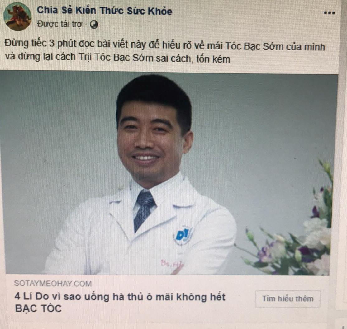 Hình ảnh  BS. Vũ Thái Hà cũng được trang mạng lấy trộm để quảng cáo cho bài viết về sản phẩm