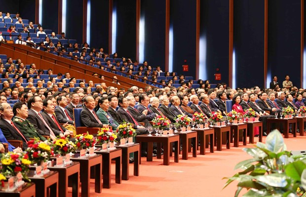 Các đại biểu dự lễ kỷ niệm. (Ảnh: Phương Hoa/TTXVN)