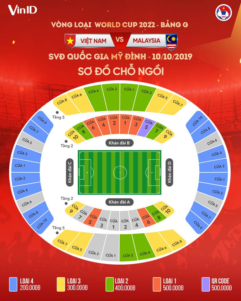 VFF cho biết sẽ bán ra khoảng 27.000 vé cho người hâm mộ qua ứng dụng VinID, số còn lại dành cho khách mời, đối tác...