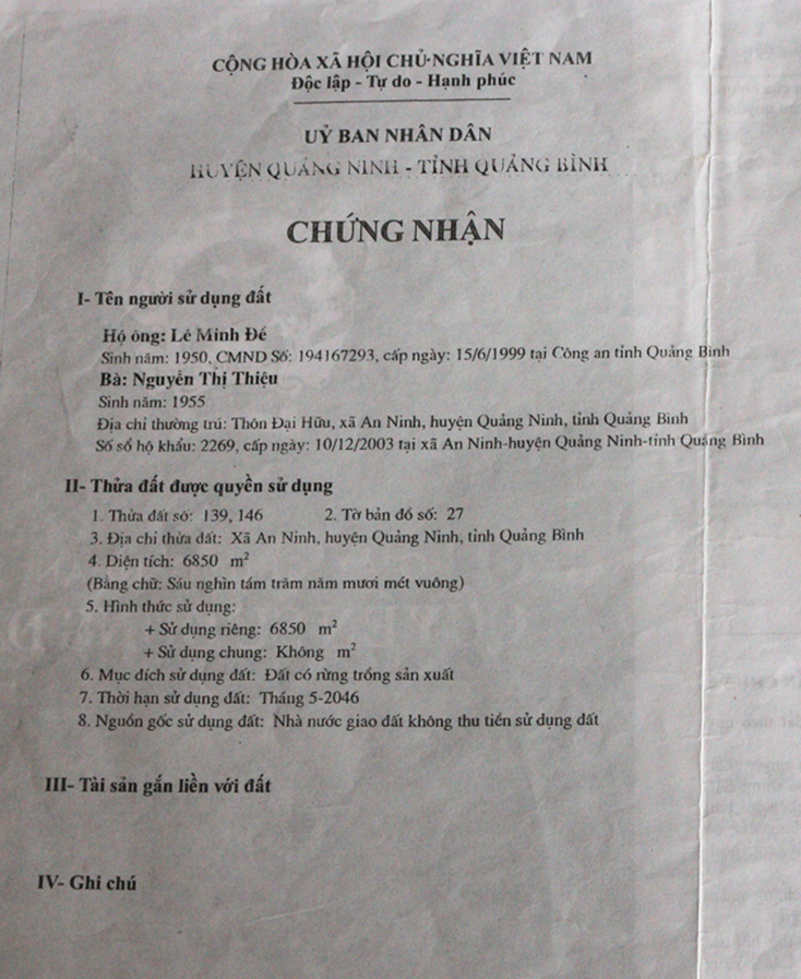 Nhưng đến khi cấp đổi GCNQSDĐ năm 2009 diện tích đất ở này không còn.