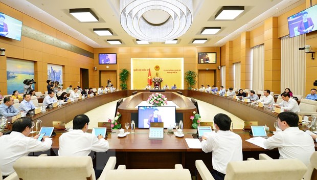 Khai mac Phien hop thu 38 cua Uy ban Thuong vu Quoc hoi hinh anh 1Khai mạc Phiên họp thứ 38 của Ủy ban Thường vụ Quốc hội. (Ảnh: Trọng Đức/TTXVN)