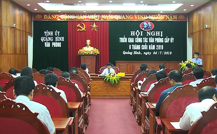 Hội nghị sơ kết công tác văn phòng cấp ủy 6 tháng đầu năm, triển khai nhiệm vụ trọng tâm 6 tháng cuối năm 2019.
