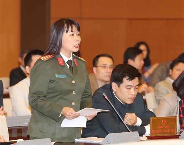  Đại diện Bộ Công an phát biểu. (Ảnh: Trọng Đức/TTXVN)