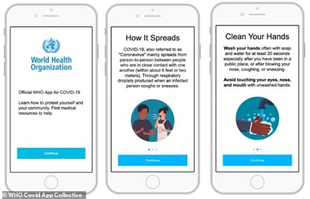 Giao diện ứng dụng WHO MyHealth.