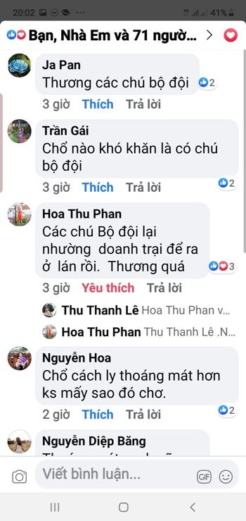  Tình yêu thương, sự cảm phục của mọi người dành cho các anh