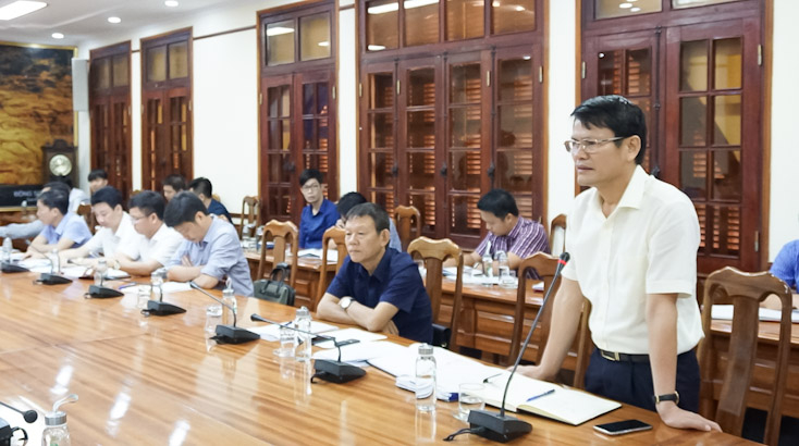 Đại diện lãnh đạo Sở Công thương phát biểu ý kiến tại buổi làm việc.