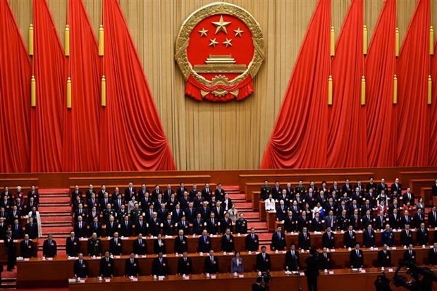  Toàn cảnh một phiên họp Quốc hội Trung Quốc tại thủ đô Bắc Kinh. (Ảnh: AFP/TTXVN)