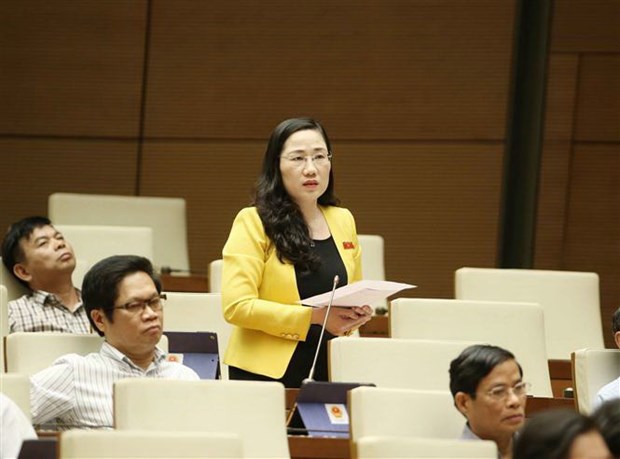  Đại biểu Quốc hội tỉnh Bắc Kạn Nguyễn Thị Thuỷ phát biểu. (Ảnh: Phương Hoa/TTXVN)