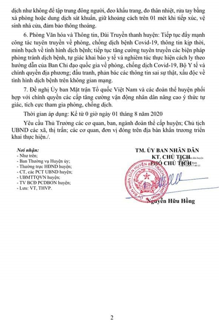 Công văn của UBND huyện Bố Trạch