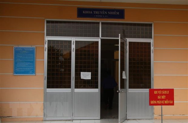 Khu vực cách ly bệnh nhân COVID-19 tại Bệnh viện Đa khoa Sa Đéc, tỉnh Đồng Tháp. (Ảnh: Chương Đài/TTXVN)