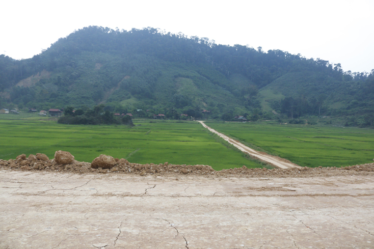 Dù phải di dời ra khỏi vùng có nguy cơ bị sạt lở, nhưng người dân bản Sắt vẫn bám trụ ruộng đồng để sản xuất lúa nước, không để đất hoang