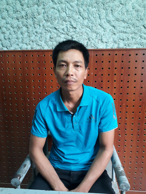 Đối tượng Nguyễn Văn Trải tại cơ quan Công an.
