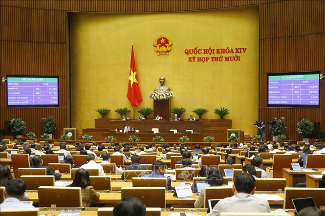  Chiều 13-11-2020, Quốc hội biểu quyết thông qua Luật Cư trú (sửa đổi). Ảnh: Doãn Tấn/TTXVN