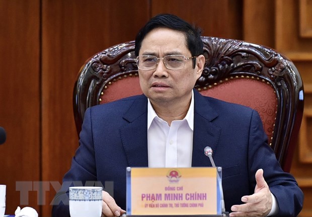 Thủ tướng Phạm Minh Chính chủ trì cuộc họp. (Ảnh: Dương Giang/TTXVN)