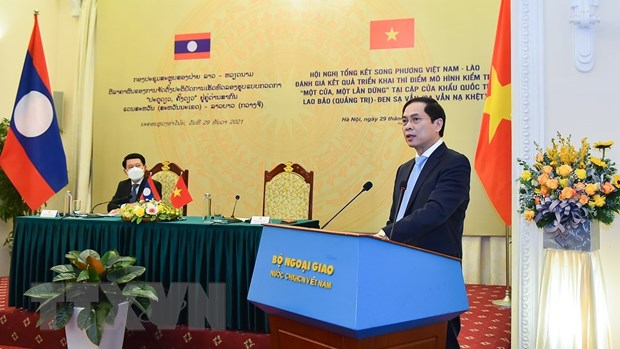 Bộ trưởng Ngoại giao Bùi Thanh Sơn phát biểu. (Ảnh: TTXVN)