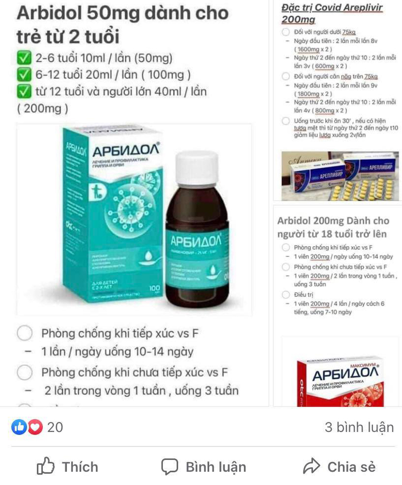 Các sản phẩm được quảng cáo đặc trị COVID-19 do người bán hướng dẫn. Ảnh: Chụp màn hình