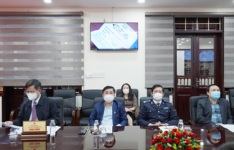 Các đại biểu dự hội nghị tại điểm cầu Quảng Bình