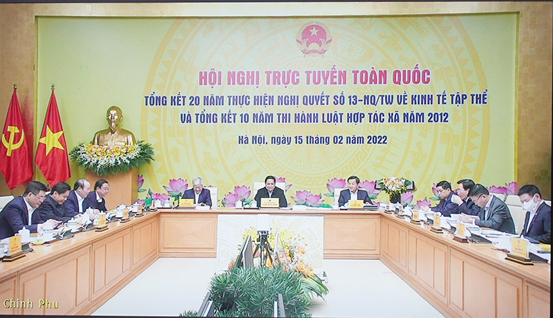 Quang cảnh hội nghị ở điểm cầu Chính phủ