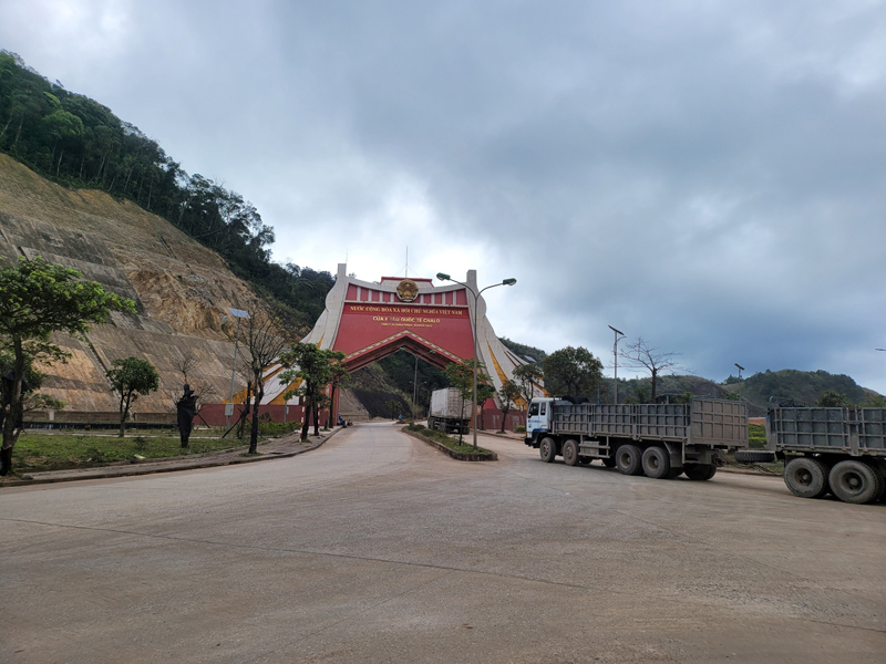 Quốc môn ở Cửa khẩu quốc tế Cha Lo.