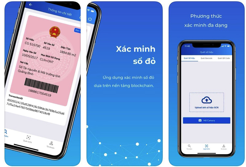Giao diện phần mềm Xác minh thông tin GCNQSDĐ