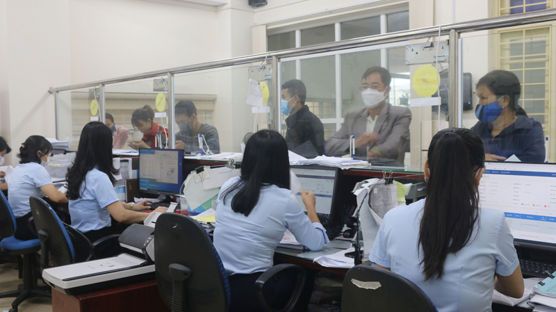 Bộ phận “Một cửa điện tử tập trung” tại BHXH tỉnh.
