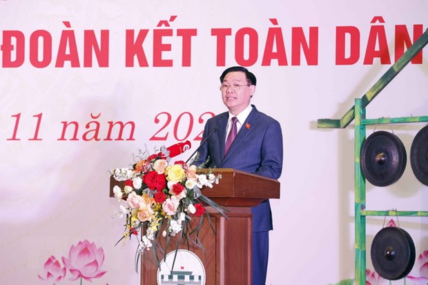 Chủ tịch Quốc hội Vương Đình Huệ phát biểu. (Ảnh: Doãn Tấn/TTXVN)