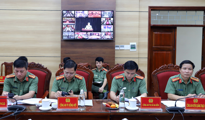 Lãnh đạo các phòng, ban Công an tỉnh dự Hội nghị