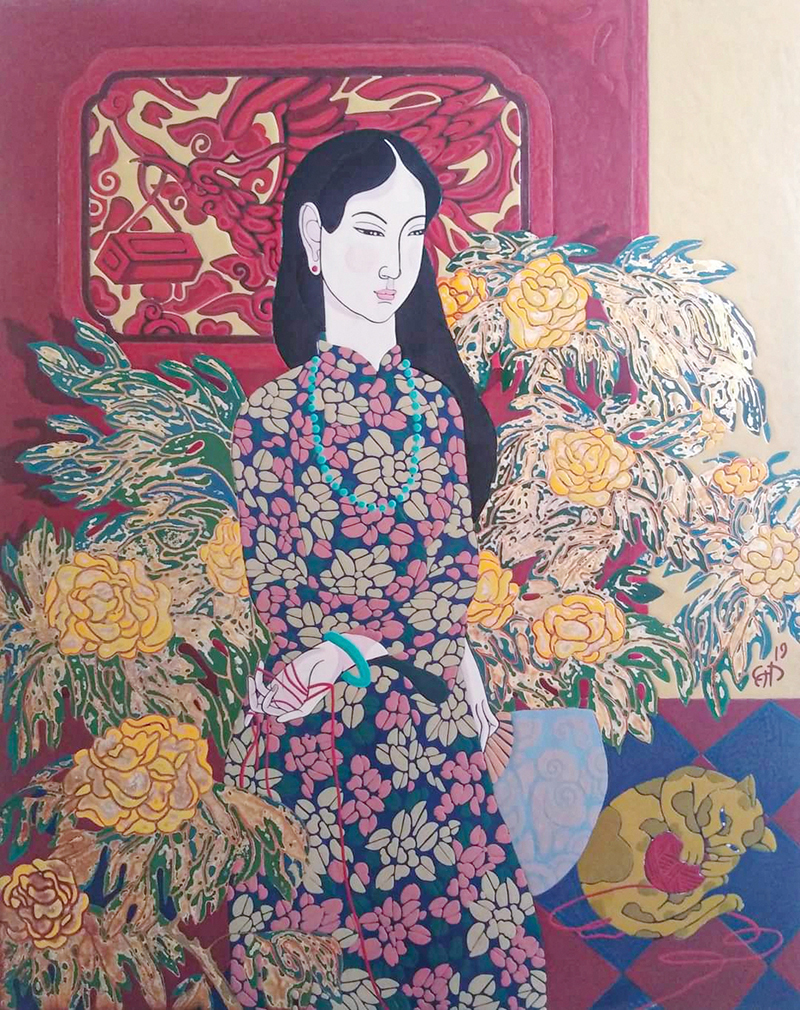 Tranh của họa sĩ Lê Anh Cẩn.