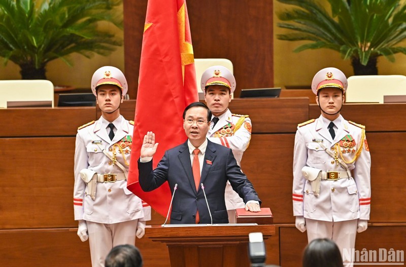 Chủ tịch nước Võ Văn Văn Thưởng tuyên thệ nhậm chức. (Ảnh: Duy Linh)