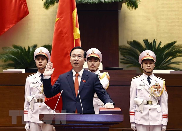 Chủ tịch nước Võ Văn Thưởng tuyên thệ nhậm chức. (Ảnh: TTXVN)