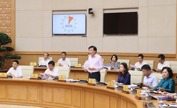 Bộ trưởng, Chủ nhiệm Văn phòng Chính phủ Trần Văn Sơn phát biểu. (Ảnh: Dương Giang/TTXVN)