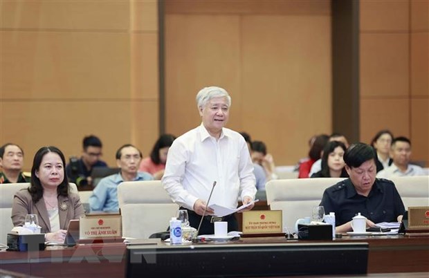 Chủ tịch Ủy ban Trung ương Mặt trận Tổ quốc Việt Nam Đỗ Văn Chiến phát biểu. (Ảnh: Doãn Tấn/TTXVN)