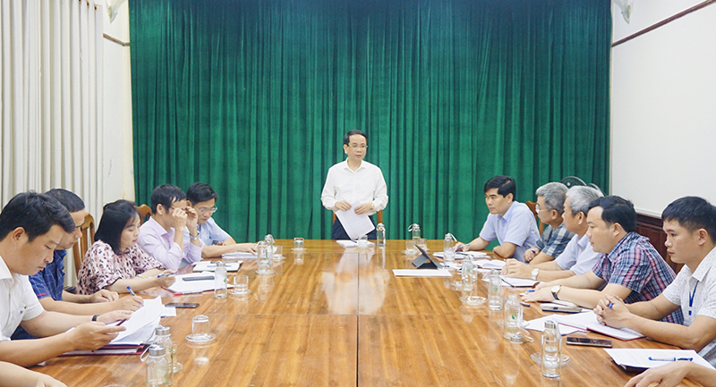 Đồng chí Phó Chủ tịch UBND tỉnh Phan Mạnh Hùng phát biểu kết luận buổi làm việc.