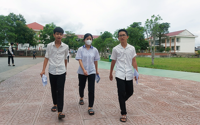 Các thí sinh đều có tâm lý thoải mái sau khi hoàn thành bài thi.