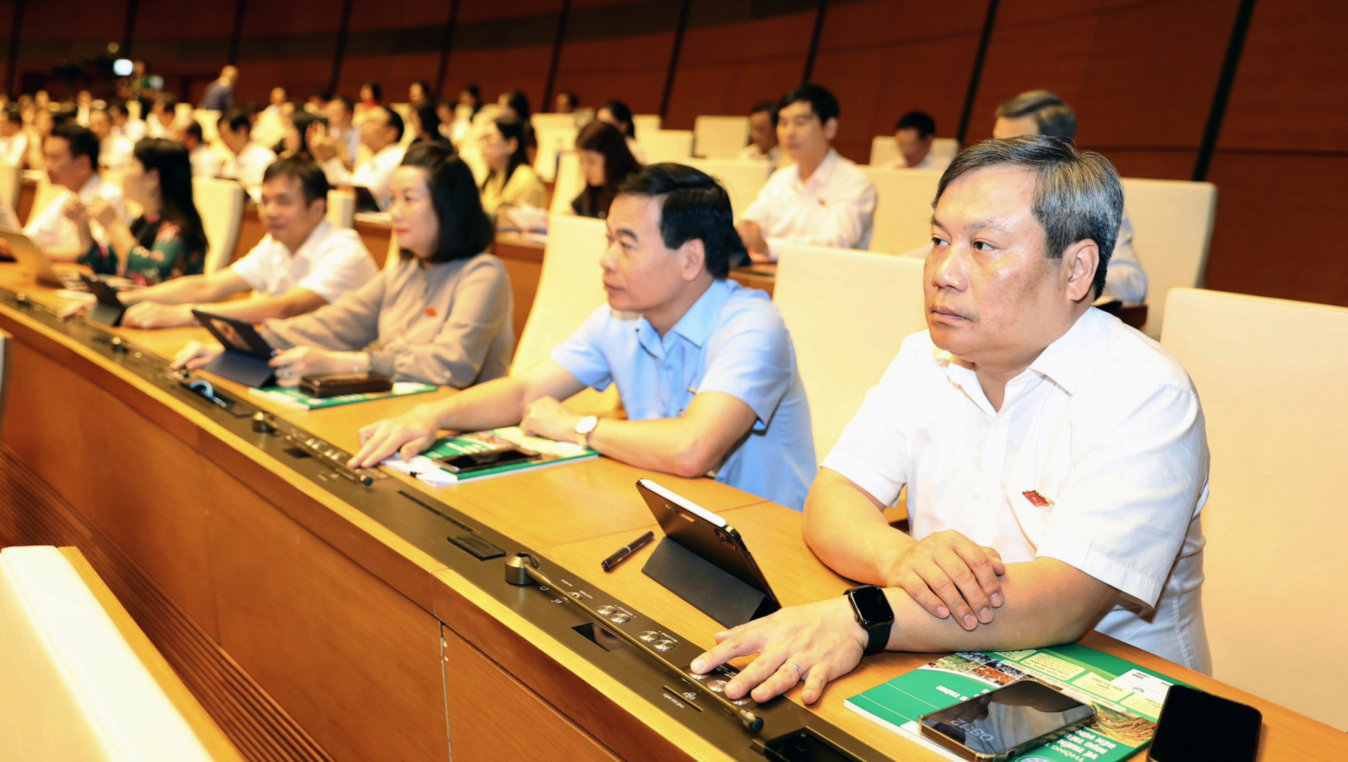 Đại biểu Quốc hội biểu quyết thông qua các nghị quyết