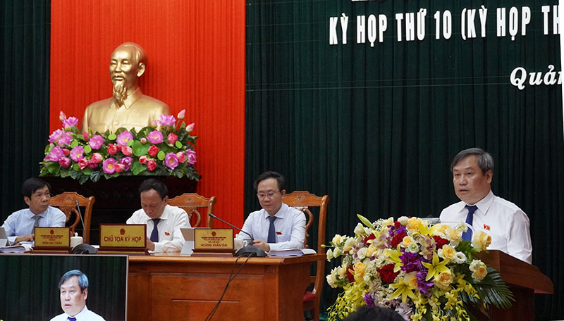 Đồng chí Bí thư Tỉnh ủy Vũ Đại Thắng phát biểu chỉ đạo kỳ họp